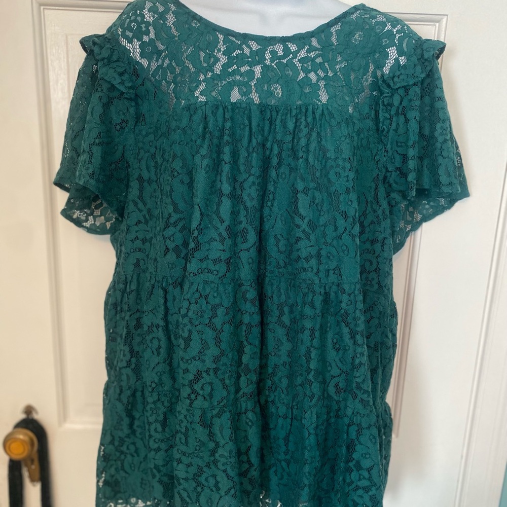 Torrid Elegant Green Lace Women's Top